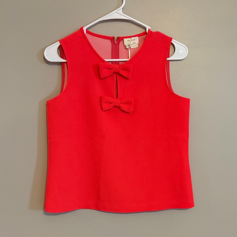 Kate Spade Vibrant Red Top with Bow Detail